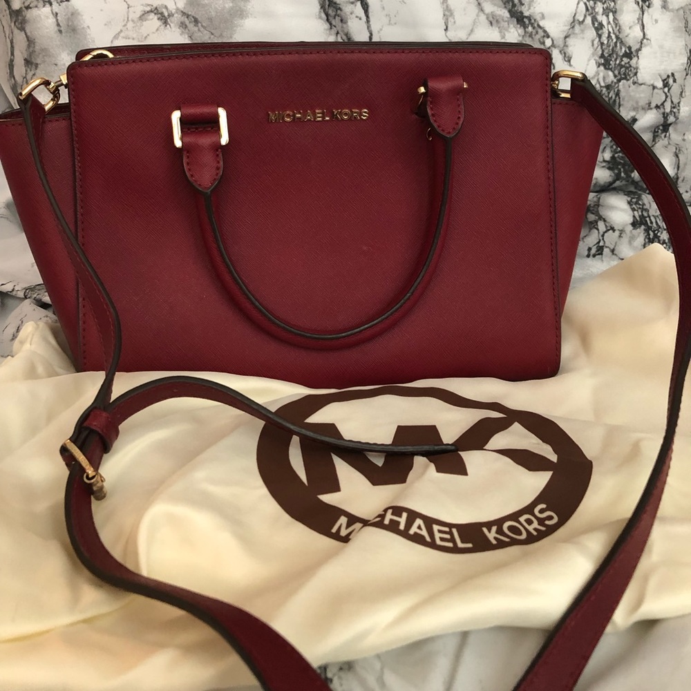 Red Michael Kors medium Selma purse